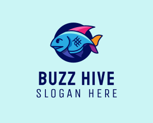 Colorful Marine Fish  logo design