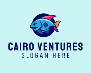 Colorful Marine Fish  logo design