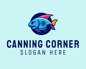 Colorful Marine Fish  logo design