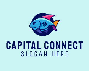 Colorful Marine Fish  logo design