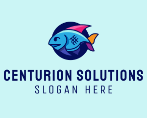 Colorful Marine Fish  logo design