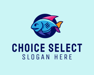 Colorful Marine Fish  logo design