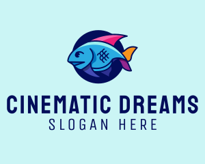 Colorful Marine Fish  logo design