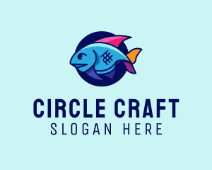 Colorful Marine Fish  logo design