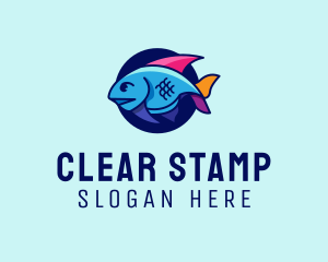 Colorful Marine Fish  logo design