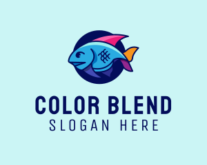 Colorful Marine Fish  logo design