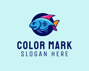 Colorful Marine Fish  logo design