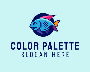 Colorful Marine Fish  logo design