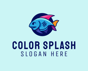 Colorful Marine Fish  logo design