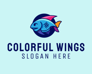 Colorful Marine Fish  logo design