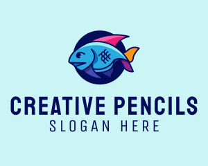 Colorful Marine Fish  logo design