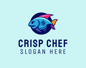 Colorful Marine Fish  logo design