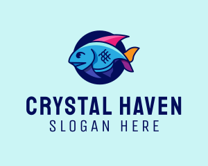 Colorful Marine Fish  logo design