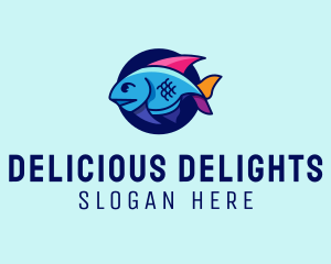 Colorful Marine Fish  logo design