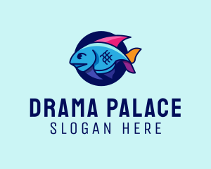 Colorful Marine Fish  logo design