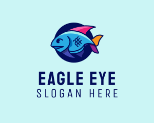 Colorful Marine Fish  logo design