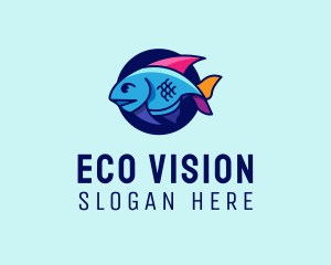 Colorful Marine Fish  logo design