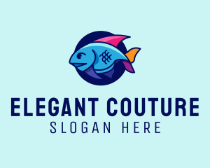 Colorful Marine Fish  logo design