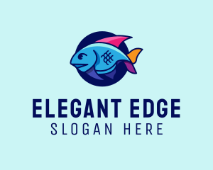 Colorful Marine Fish  logo design