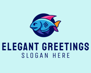 Colorful Marine Fish  logo design