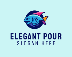 Colorful Marine Fish  logo design