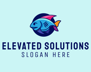 Colorful Marine Fish  logo design