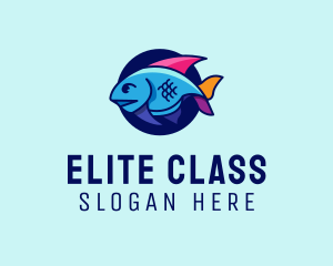 Colorful Marine Fish  logo design