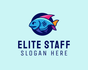 Colorful Marine Fish  logo design