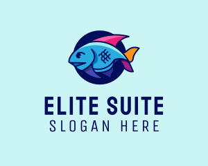 Colorful Marine Fish  logo design