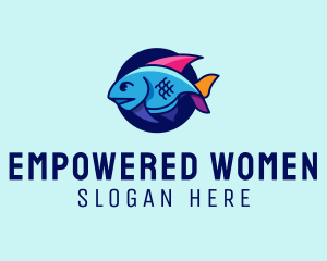 Colorful Marine Fish  logo design