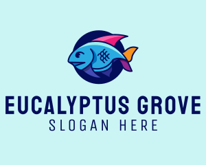 Colorful Marine Fish  logo design