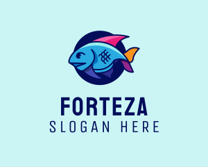 Colorful Marine Fish  logo design