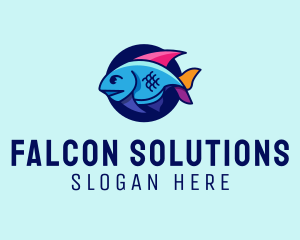 Colorful Marine Fish  logo design