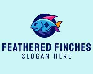 Colorful Marine Fish  logo design