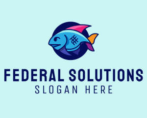 Colorful Marine Fish  logo design