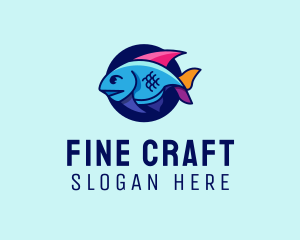 Colorful Marine Fish  logo design