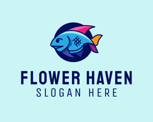 Colorful Marine Fish  logo design