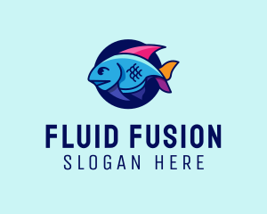 Colorful Marine Fish  logo design