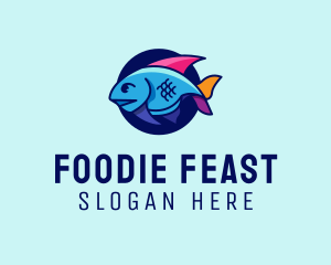 Colorful Marine Fish  logo design