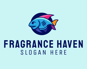 Colorful Marine Fish  logo design