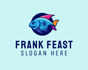 Colorful Marine Fish  logo design