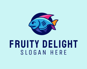 Colorful Marine Fish  logo design