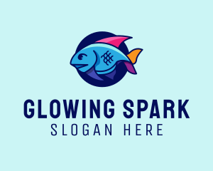 Colorful Marine Fish  logo design