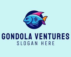 Colorful Marine Fish  logo design