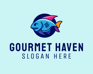 Colorful Marine Fish  logo design