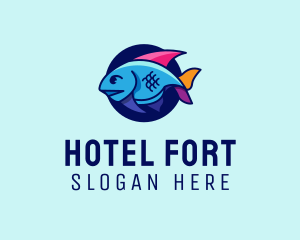 Colorful Marine Fish  logo design