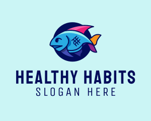 Colorful Marine Fish  logo design