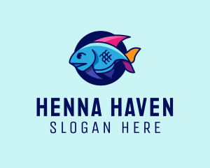 Colorful Marine Fish  logo design