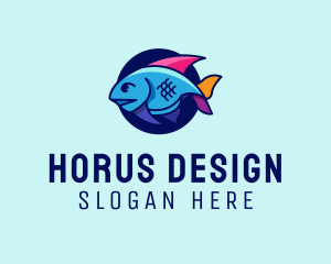 Colorful Marine Fish  logo design