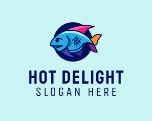 Colorful Marine Fish  logo design